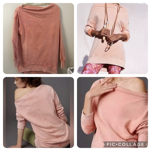 Pilcro by Anthropologie Donna Boatneck Tunic Terry Sweatshirt Small - Picture 1 of 9